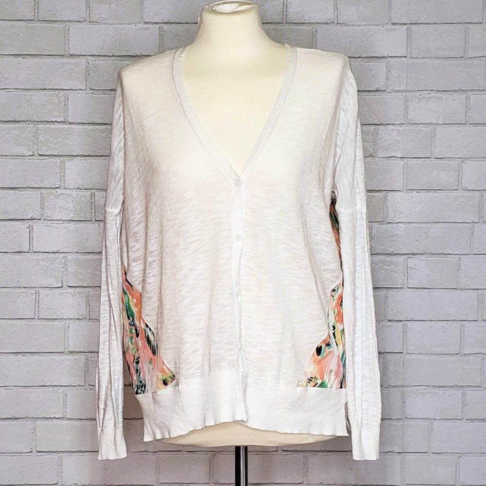 Left On Houston Satin Watercolor Cardigan